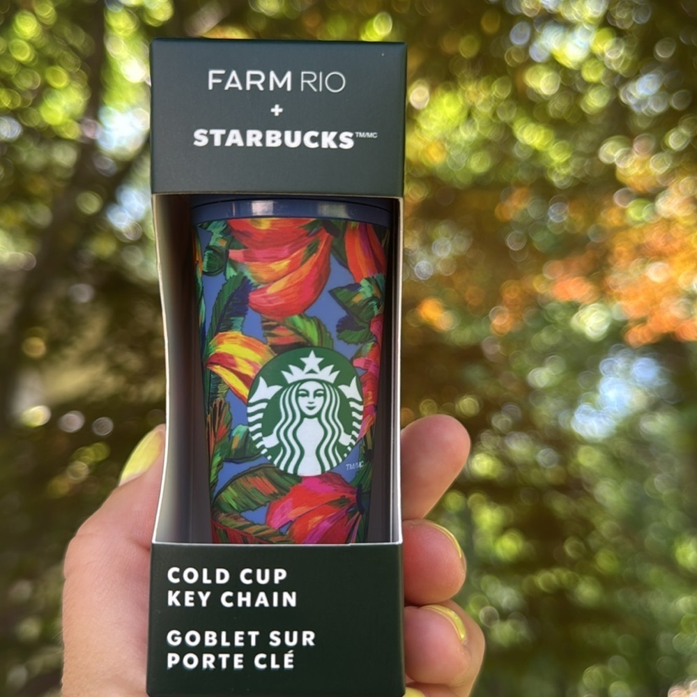 NWT Farm Rio x Starbucks Cold Cup Keychain